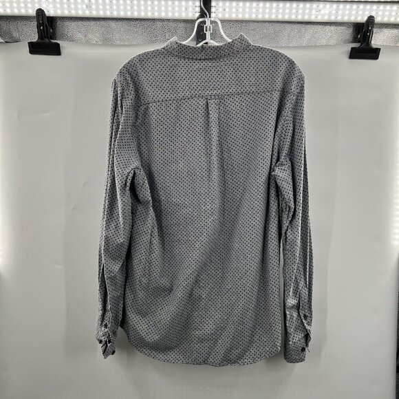 American Heritage Men's Long Sleeve Button Down Shirt Gray/Blue Print Large - Picture 6 of 9